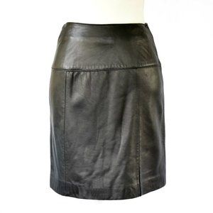 VALERIE STEVENS Lambskin Black Leather Mini Skirt